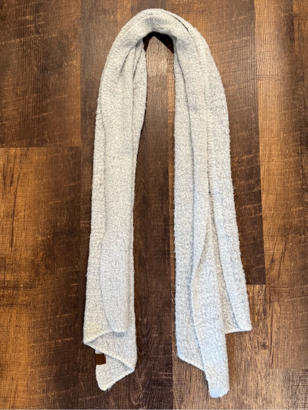 C.C. Light grey Boucle wrap scarf